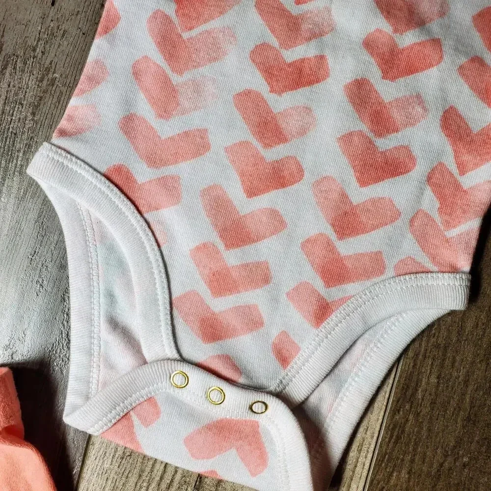 Cloud Island Baby Girl 4 Piece Flamingo Coral Pink Set Size 3-6M NWOT